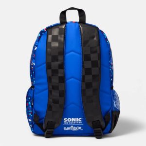 Back view of the Sonic the Hedgehog backpack, highlighting its durable material and roomy interior.