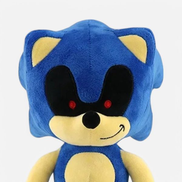 Creepy Sonic plush blue toy with hollow eyes, perfect for collectors.